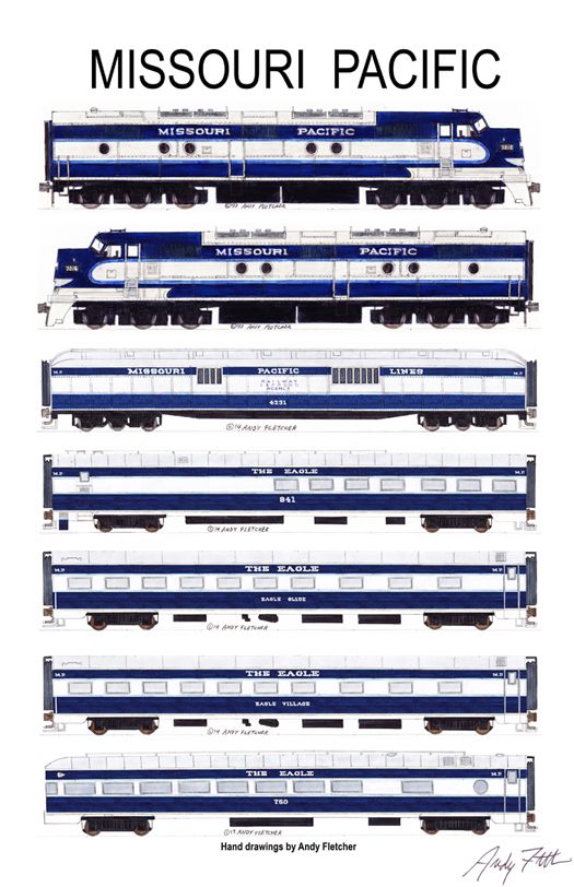 525x812 an poster with some of andy fletcher's hand drawings - Passenger Train Drawing