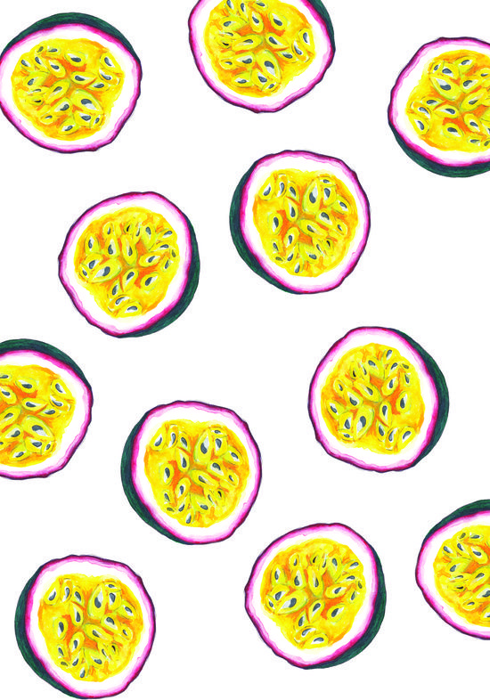550x786 passion fruit art print i l l u s t r a t i o n in fruit - Passion Fruit Drawing