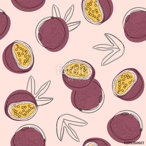 500x500 passion fruit seamless pattern hand drawn brush grunge exotic - Passion Fruit Drawing