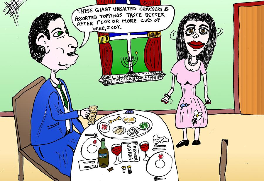 900x619 passover seder cartoon drawing - Passover Drawing