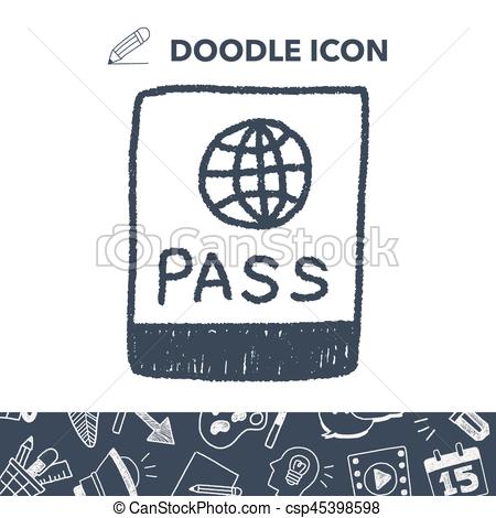 450x470 passport doodle drawing - Passport Drawing