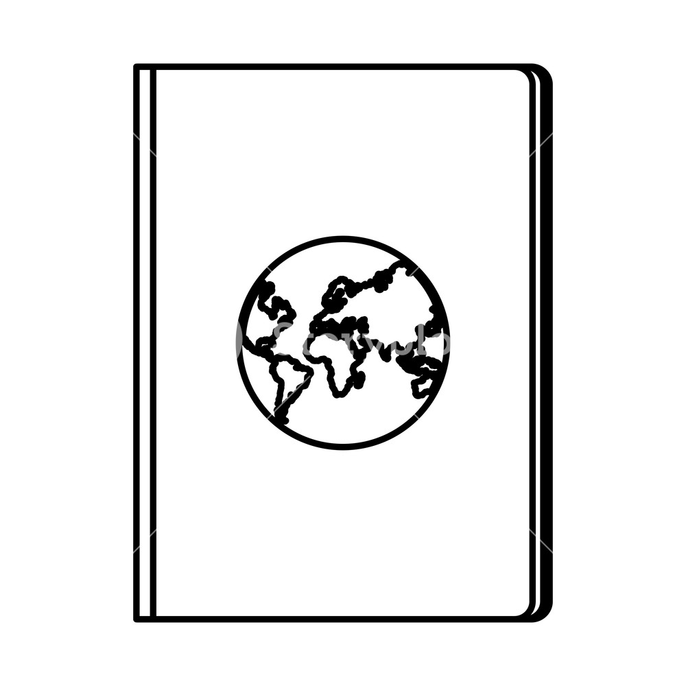 1000x1000 travel passport icon drawing in white background vector - Passport Drawing