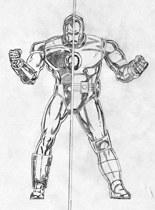 500x676 iron man - Past Of Drawing