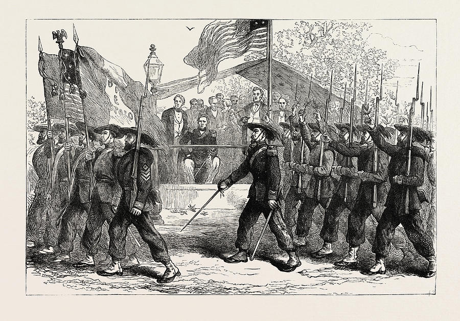 900x627 march past of the garibaldi guard before president lincoln - Past Of Drawing