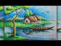 236x177 how to draw scenery of moonlight with oil pastel step - Pastel Colour Drawing