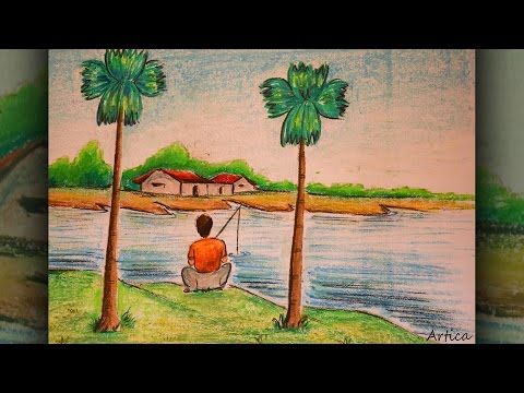 480x360 pastel color painting of a landscape scenery for beginner tutorial - Pastel Colour Drawing