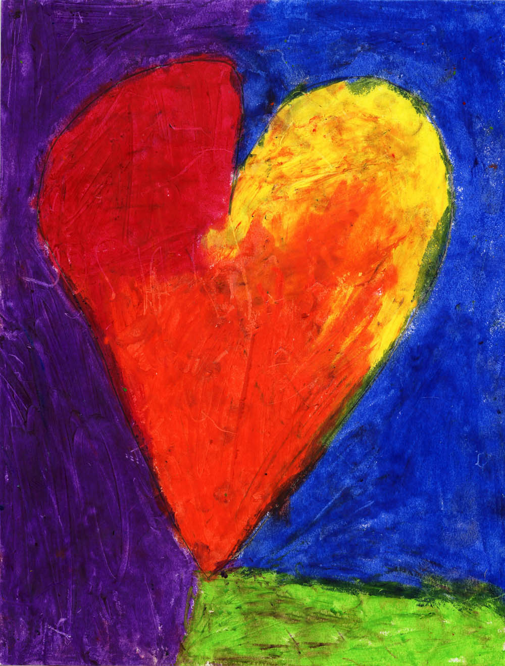 1000x1318 oil pastel heart art projects for kids - Pastel Drawing