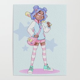 264x264 Pastel Girl Posters - Pastel Girl Drawing