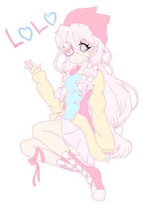 320x427 wip of my pastel girl lolo - Pastel Girl Drawing