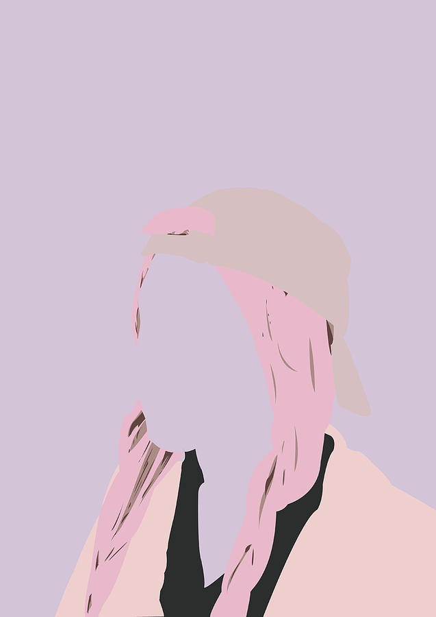 637x900 minimalistic pastel girl drawing - Pastel Girl Drawing