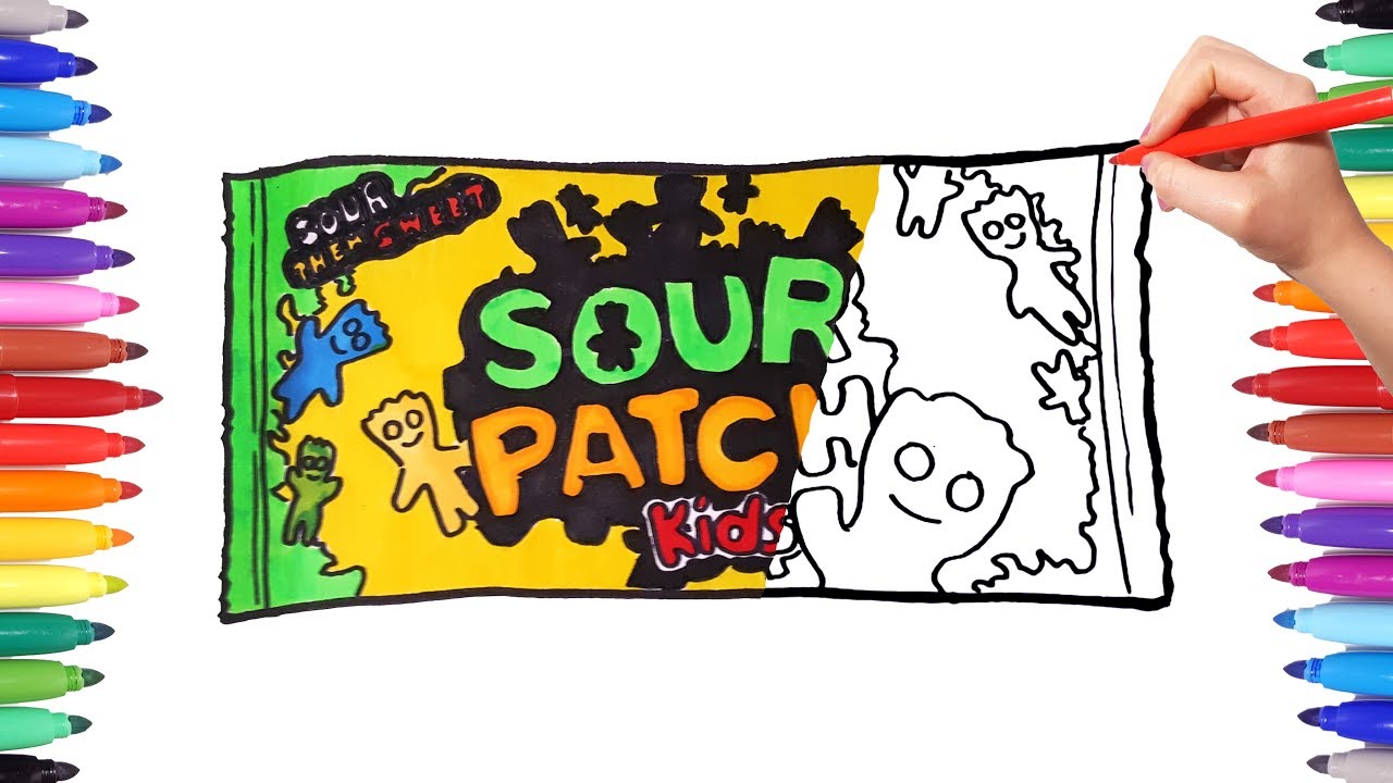 1280x720 how to draw sour patch kids bag coloring pages how to draw - Patch Drawing