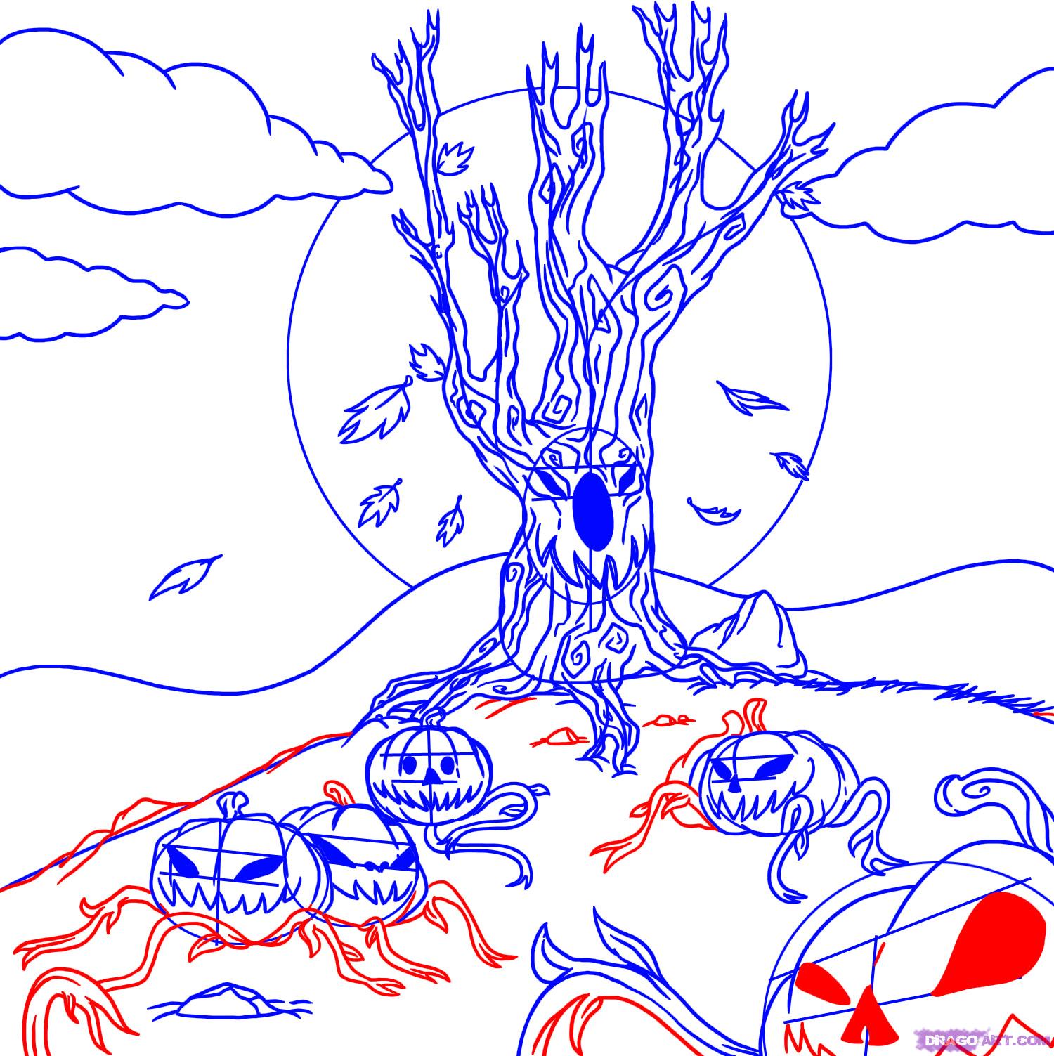 1500x1503 how to draw a pumpkin patch, step - Patch Drawing