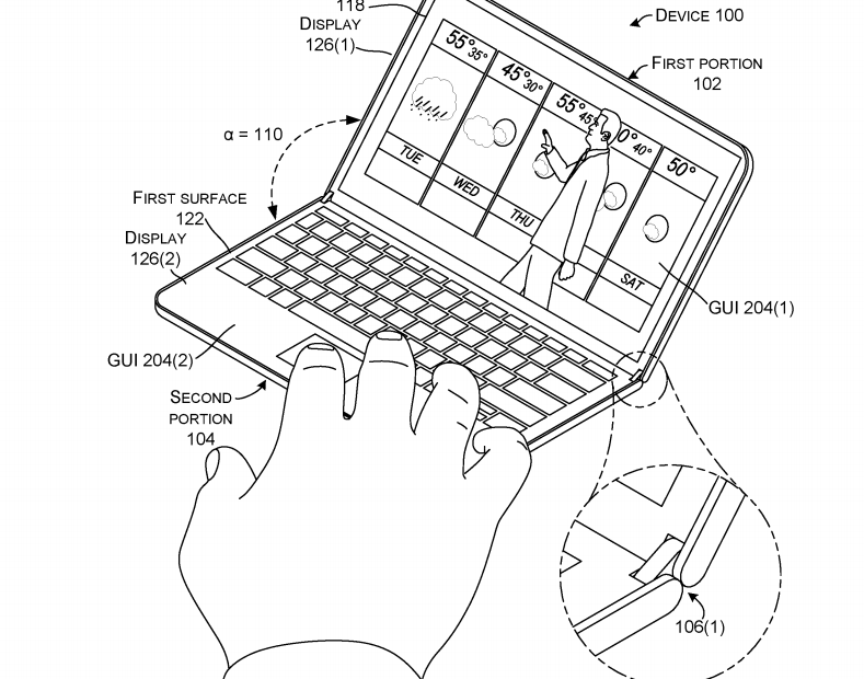 789x620 folding microsoft surface outed in new patent drawings - Patent Drawings