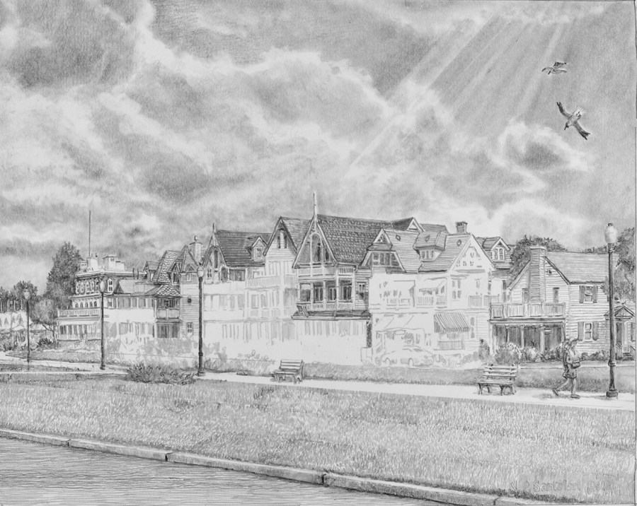 900x716 Ocean Pathway Pencil Drawing - Pathway Drawing