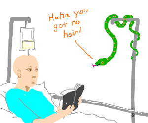 300x250 Snake Makes Fun Of Cancer Patient Drawing - Patient Drawing