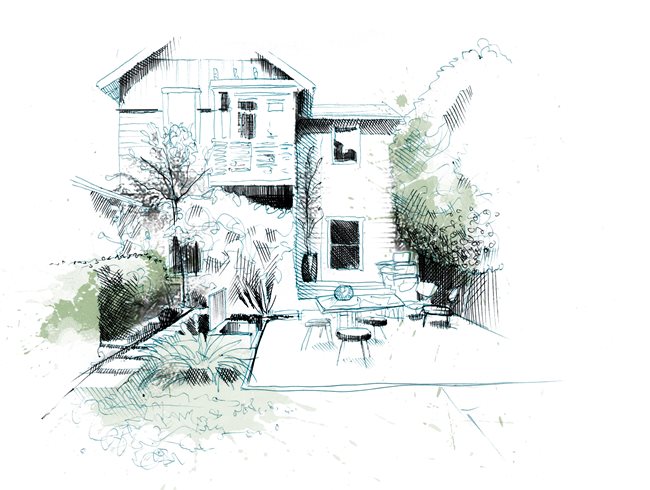 650x490 landscape design principles garden design - Patio Drawing