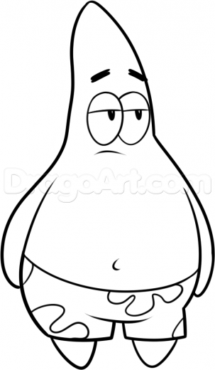 303x520 learn how to draw patrick star, nickelodeon characters - Patrick Drawing