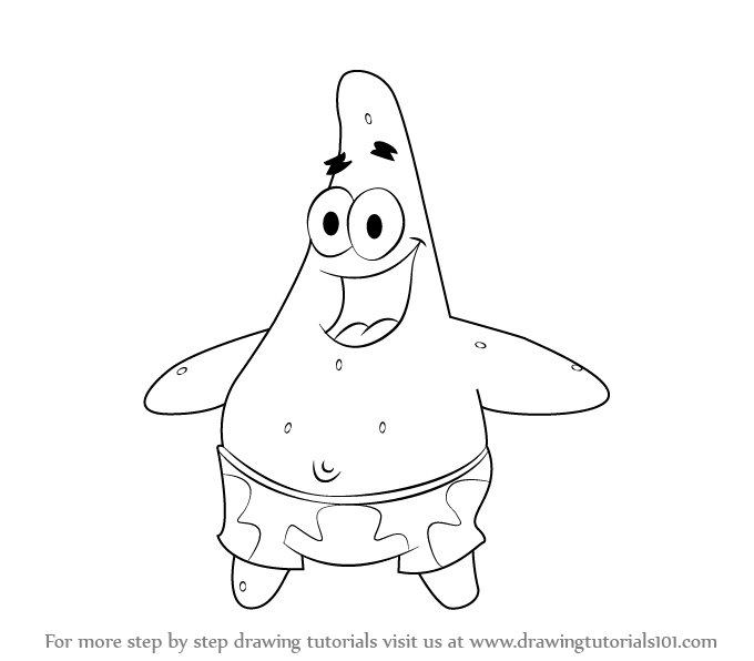 680x596 learn how to draw patrick star from spongebob squarepants - Patrick Drawing