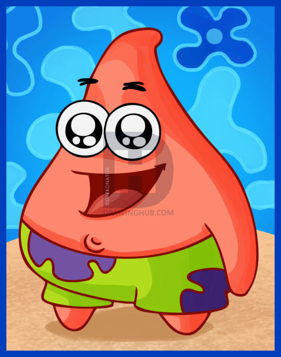 567x720 how to draw chibi patrick star, step - Patrick Drawing