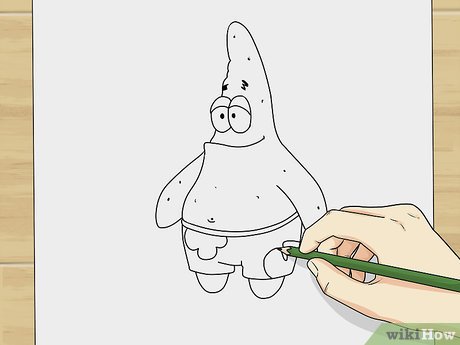 460x345 how to draw patrick from spongebob squarepants steps - Patrick Star Drawing