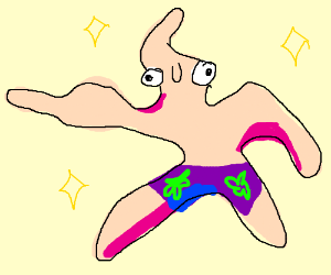300x250 deformed patrick star drawing - Patrick Star Drawing