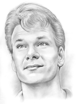 298x400 Patrick Swayze Celebrity Drawings Ii In Pencil Art - Patrick Swayze Drawing