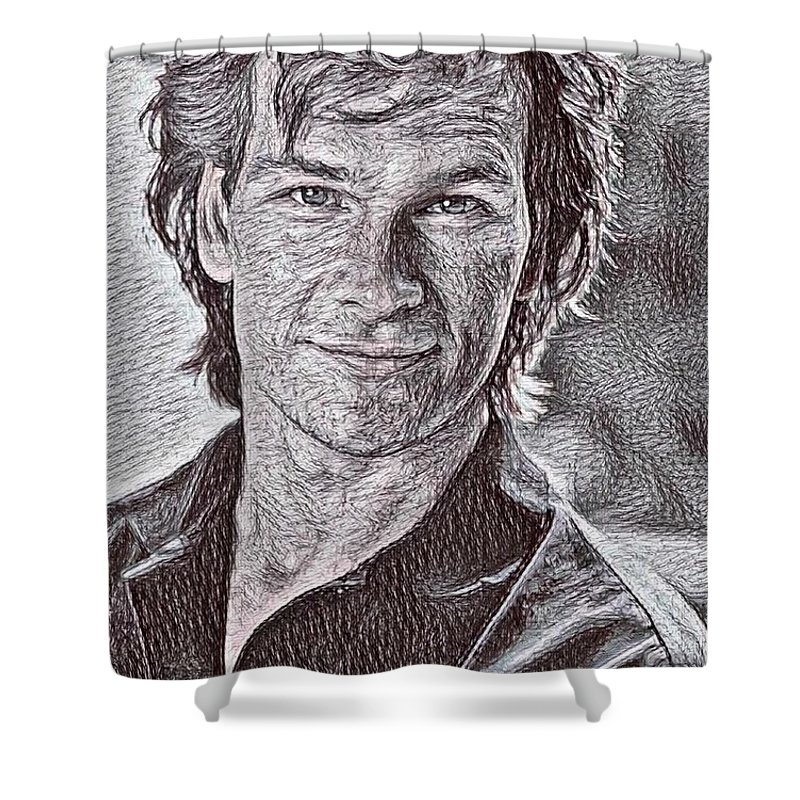 800x800 patrick swayze drawing shower curtain for sale - Patrick Swayze Drawing