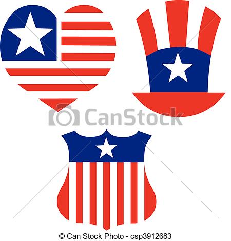 450x470 american patriotic symbols set - Patriotism Drawing