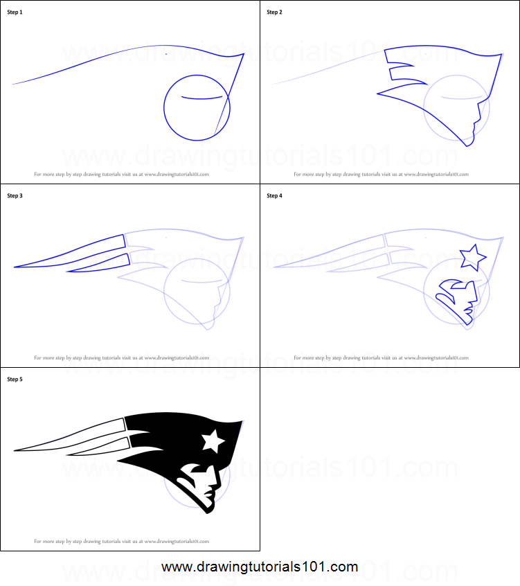 751x846 how to draw new england patriots logo printable step - Patriots Drawing