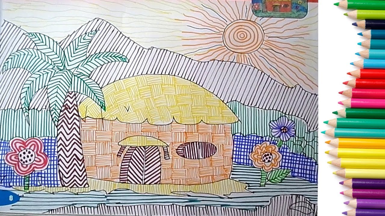 1280x720 How To Draw A Landscape Step - Pattern Drawing For Kids