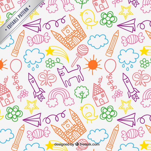 626x626 children drawings pattern vector free download - Pattern Drawing For Kids