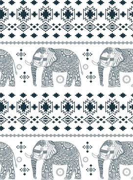 272x368 Elephant Free Vector Download - Pattern Elephant Drawing
