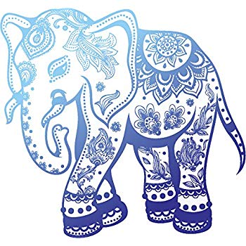 350x350 pretty blue ombre zen yogi yoga peace symbol cartoon - Pattern Elephant Drawing