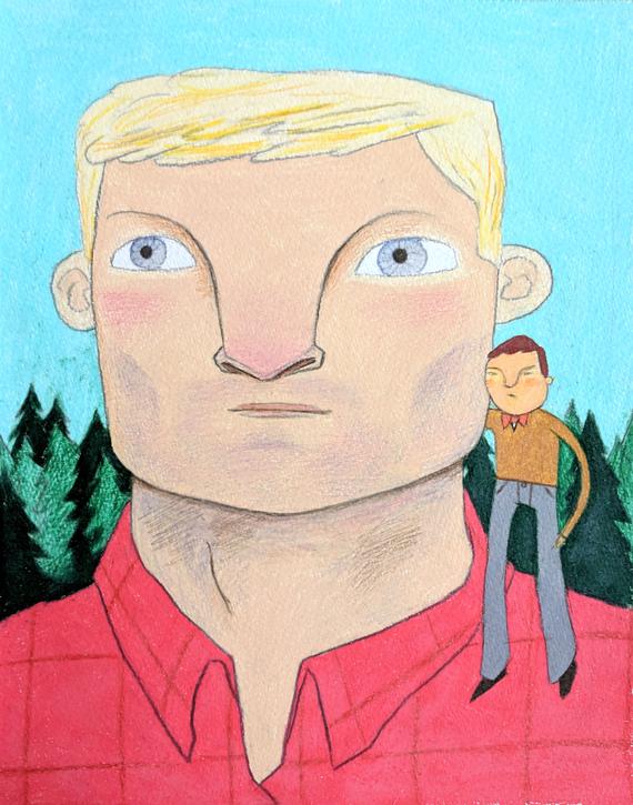 570x725 nursery art drawing of paul bunyan etsy - Paul Bunyan Drawing