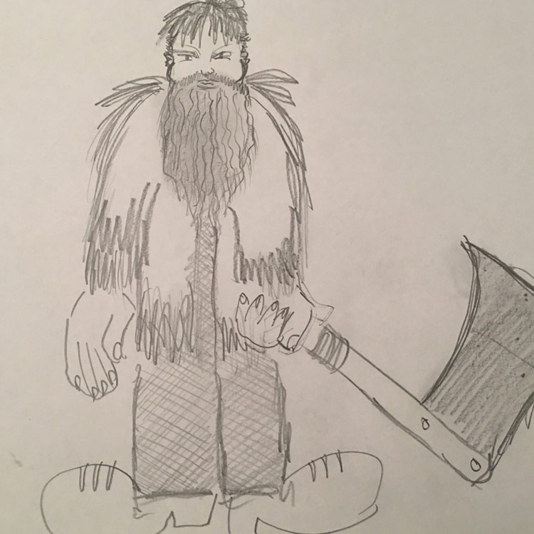 750x750 paul bunyan - Paul Bunyan Drawing