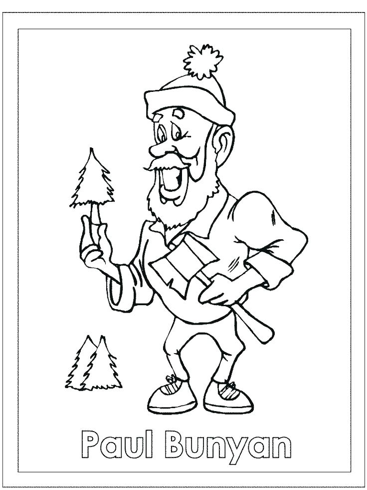 736x981 paul bunyan coloring - Paul Bunyan Drawing