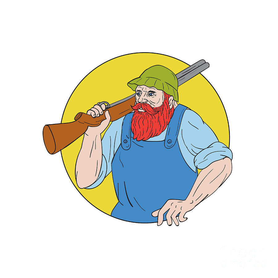 900x900 paul bunyan the hunter circle drawing digital art - Paul Bunyan Drawing