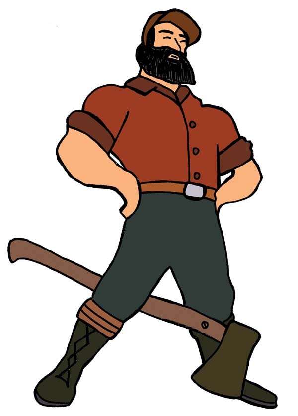 600x837 paul bunyan drawing - Paul Bunyan Drawing