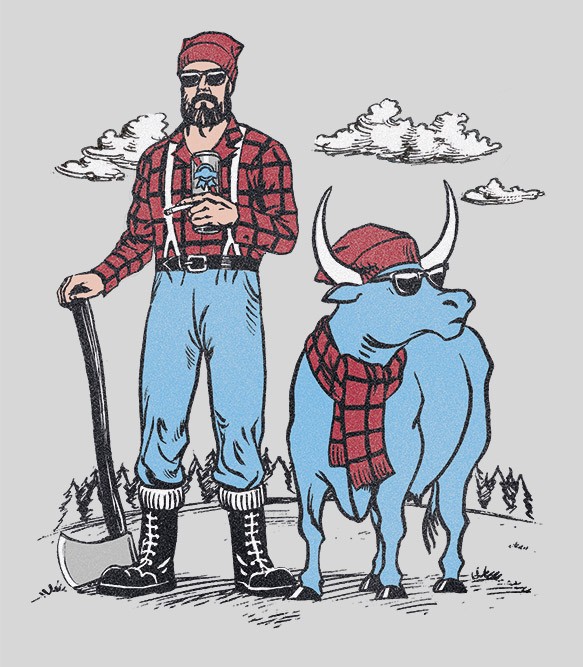 583x667 hipster paul bunyan t shirt headline shirts - Paul Bunyan Drawing