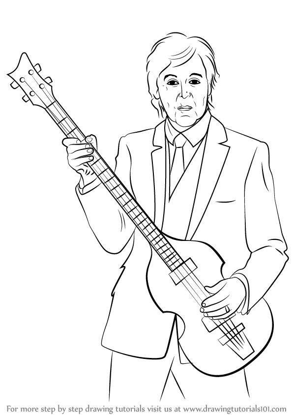 598x844 Learn How To Draw Paul Mccartney - Paul Mccartney Drawing