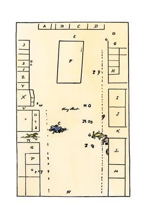 300x450 Paul Revere's Drawing Of The Boston Massacre On King Street, Used - Paul Revere Drawing