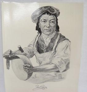 283x300 paul revere portrait pencil drawing laminated print - Paul Revere Drawing