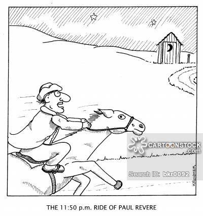 400x425 The Midnight Ride Cartoons And Comics - Paul Revere Drawing