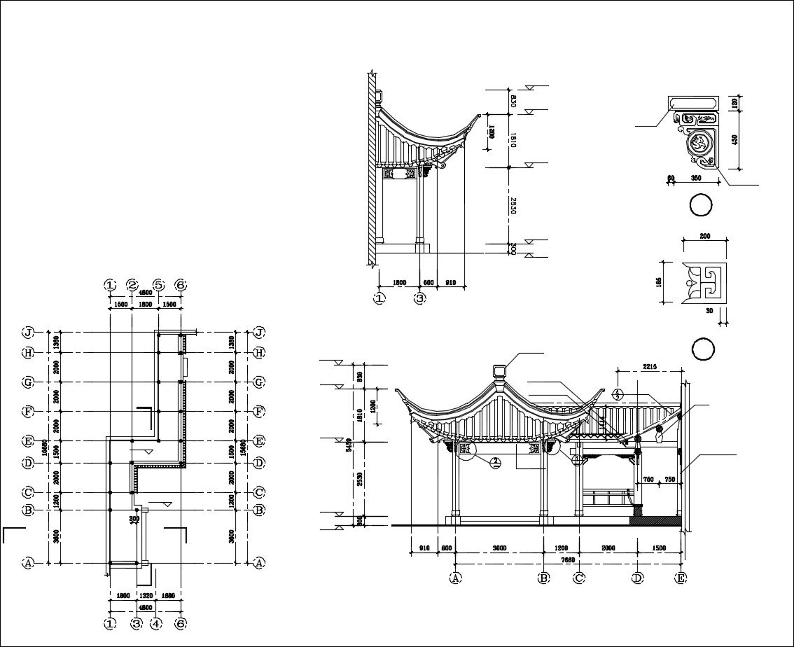 1134x924 chinese architecture cad drawings chinese pavilion,garden cad - Pavilion Drawings