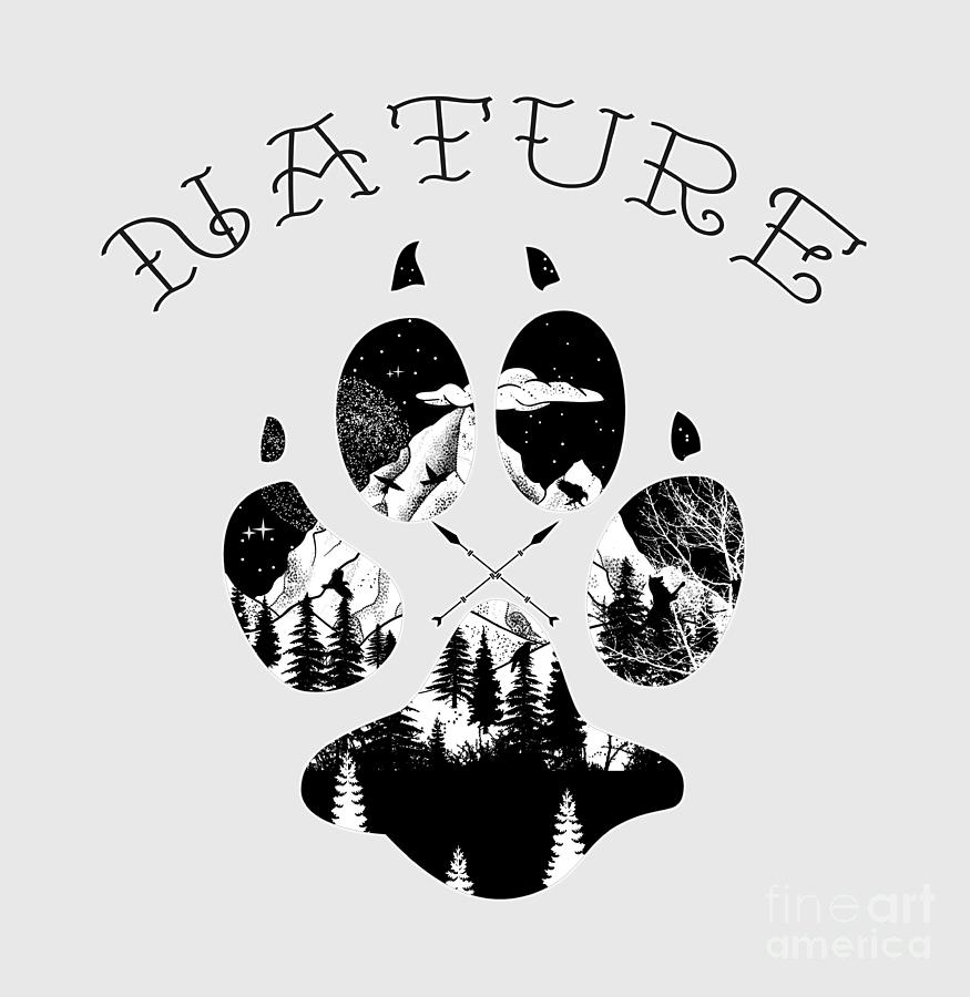 875x900 Nature Dog Paw Drawing - Paw Drawing