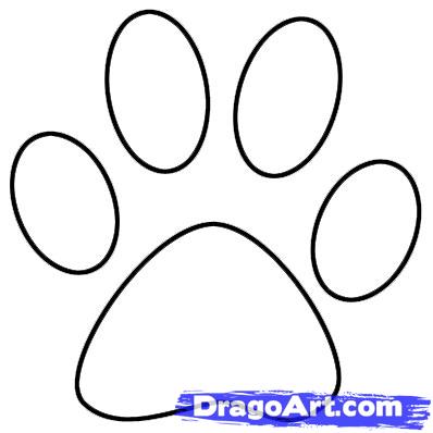 398x398 draw a paw print, step - Paw Drawing