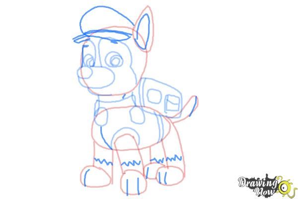 600x400 how to draw chase from paw patrol - Paw Patrol Chase Drawing