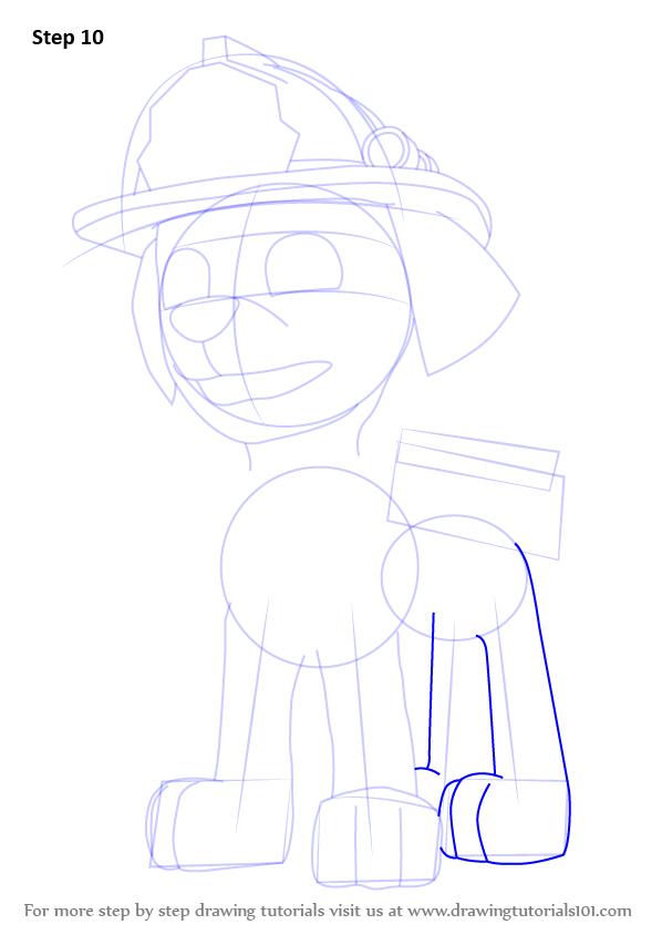 598x844 Learn How To Draw Marshall From Paw Patrol - Paw Patrol Marshall Drawing