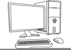 236x167 Hand Drawn Vector Drawing Of An Office Desk With A Computer - Pc Drawing