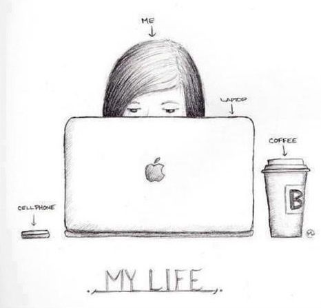 466x447 so true but, i'm a pc girl coffee, tea, me! cute - Pc Drawing